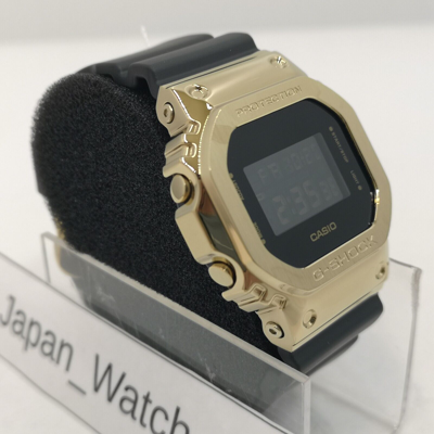 Pre-owned Casio G-shock Gm-5600g-9jf Black Gold Metal Case Digital Men's Watch In Box