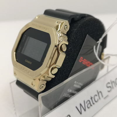 Pre-owned Casio G-shock Gm-5600g-9jf Black Gold Metal Case Digital Men's Watch In Box