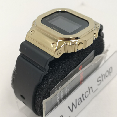 Pre-owned Casio G-shock Gm-5600g-9jf Black Gold Metal Case Digital Men's Watch In Box
