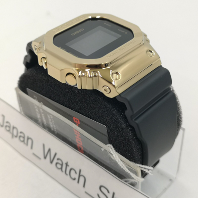 Pre-owned Casio G-shock Gm-5600g-9jf Black Gold Metal Case Digital Men's Watch In Box