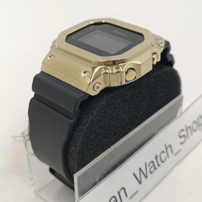 Pre-owned Casio G-shock Gm-5600g-9jf Black Gold Metal Case Digital Men's Watch In Box