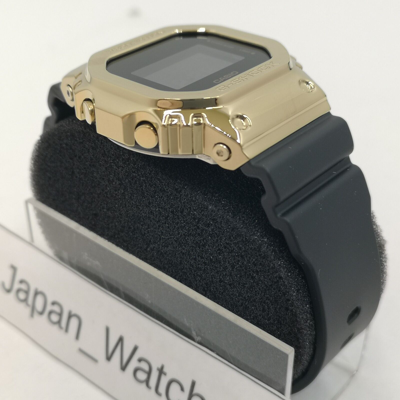 Pre-owned Casio G-shock Gm-5600g-9jf Black Gold Metal Case Digital Men's Watch In Box