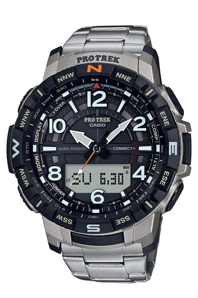 Pre-owned Casio Pro Trek Prt-b50t-7jf Men's Watch Titanium Bluetooth New_jp