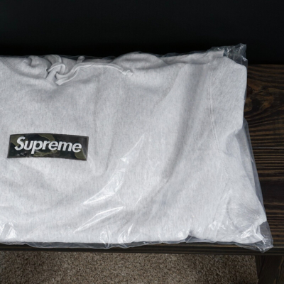 Pre-owned Supreme Camo Ash Grey Box Logo Hooded Sweatshirt - Hoodie Size Xxl Fw23 In Gray
