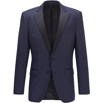 Pre-owned Hugo Boss Boss Mens Hence Cyl Suit Jacket Outerwear In Dark Blue
