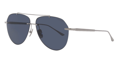 Pre-owned Chopard Schf20m 509p 63 Sunglasses Men's Light Silver/blue Polarized Lens Pilot