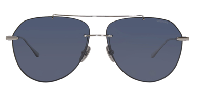 Pre-owned Chopard Schf20m 509p 63 Sunglasses Men's Light Silver/blue Polarized Lens Pilot