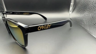 Pre-owned Oakley Shaun White Gold Series Frogskin Polished Black W/24k Gold Iridium Lenses