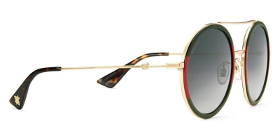 Pre-owned Gucci Gg 0061 003 Gg0061s Round Sunglasses Multicolor Grey Gradient 56mm In Gray