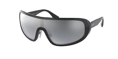 Pre-owned Miu Miu 06vs Sunglasses 1ab1b0 Black 100% Authentic In Grey Mirror Silver Gradient