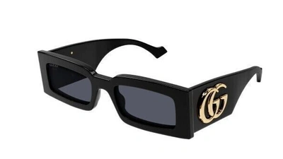 Pre-owned Gucci Original  Sunglasses Gg1425s 001 Black Frame Gray Gradient Lens 53mm