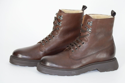 Pre-owned Hugo Boss Boots, Mod. Gladwin_halb_grf, Size 42 / Uk 8 / Us 9, Made In Italy In Brown
