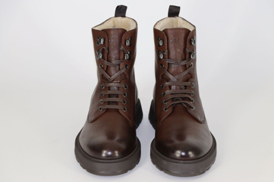 Pre-owned Hugo Boss Boots, Mod. Gladwin_halb_grf, Size 42 / Uk 8 / Us 9, Made In Italy In Brown