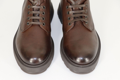 Pre-owned Hugo Boss Boots, Mod. Gladwin_halb_grf, Size 42 / Uk 8 / Us 9, Made In Italy In Brown