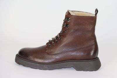 Pre-owned Hugo Boss Boots, Mod. Gladwin_halb_grf, Size 42 / Uk 8 / Us 9, Made In Italy In Brown