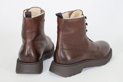 Pre-owned Hugo Boss Boots, Mod. Gladwin_halb_grf, Size 42 / Uk 8 / Us 9, Made In Italy In Brown