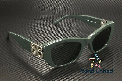 Pre-owned Balenciaga Bb0311sk 004 Rectangular Acetate Green 53 Mm Women's Sunglasses