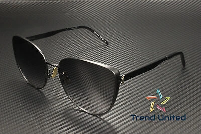 Pre-owned Saint Laurent Sl M89 002 Round Oval Panthos Metal Black 61mm Women's Sunglasses In Gray