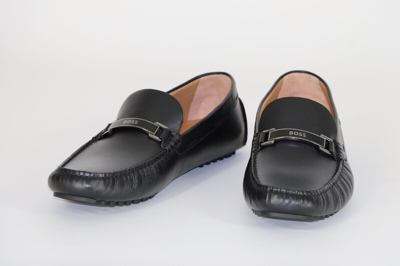 Pre-owned Hugo Boss Mocassins, Mod. Driver_mocc_nahw, Size 42, Uk 8, Us 9, Made In Italy In Black