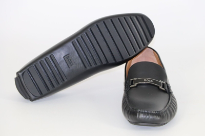 Pre-owned Hugo Boss Mocassins, Mod. Driver_mocc_nahw, Size 42, Uk 8, Us 9, Made In Italy In Black