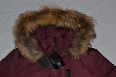 Pre-owned Mackage Authentic  Diego Bordeaux Down Bomber Fur Hood Men Jacket All Sizes In 44