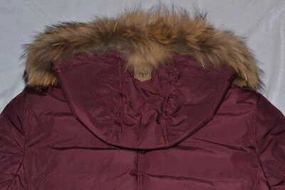 Pre-owned Mackage Authentic  Diego Bordeaux Down Bomber Fur Hood Men Jacket All Sizes In 44