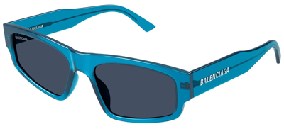 Pre-owned Balenciaga Bb0305s Blue/grey (009) Sunglasses In Gray