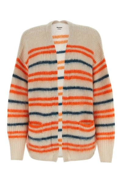 Shop Isabel Marant Étoile Isabel Marant Etoile Woman Embroidered Mohair Blend Cardigan In Multicolor