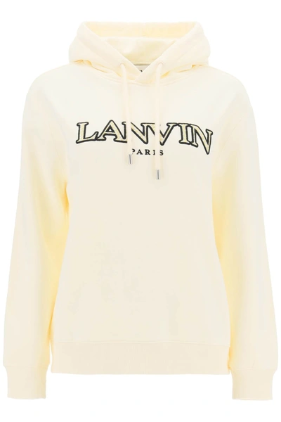 Shop Lanvin Curb Logo Hoodie Women In White