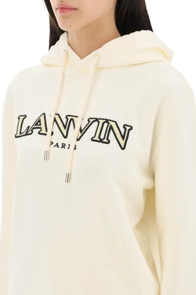 Shop Lanvin Curb Logo Hoodie Women In White