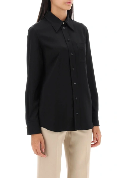 Shop Lanvin Satin Pocket Shirt Women In Black