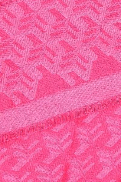 Shop Mcm Woman Fuchsia Silk Blend Scarf In Pink