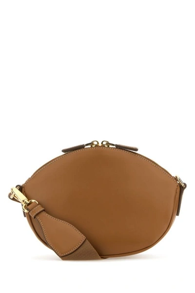 Shop Prada Woman Caramel Leather Crossbody Bag In Brown