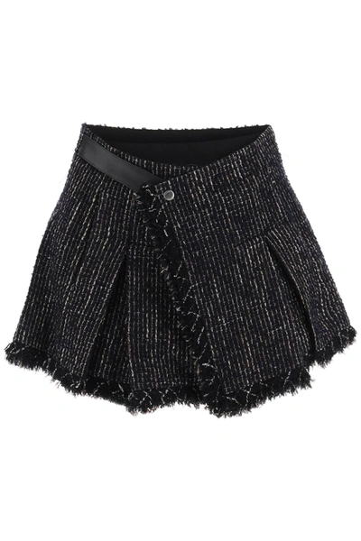 Shop Sacai Tweed And Faille Skort Women In Black