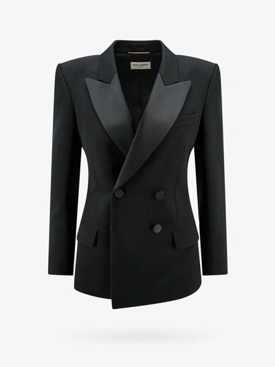Shop Saint Laurent Woman Blazer Woman Black Blazers E Vests