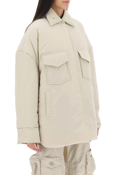 Shop Attico The  Oversized Midi Puffer Jacket Women In Cream