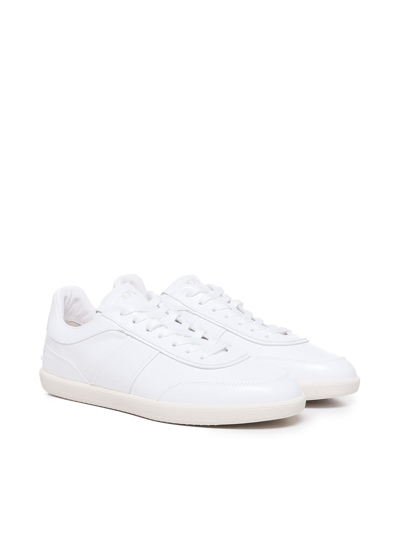 Shop Tod's Tabs Sneakers In Leather In White