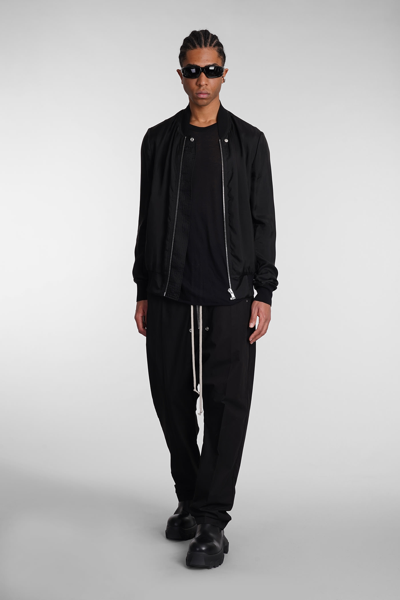 Shop Rick Owens Classic Flight Bomber In Black Polyamide Polyester