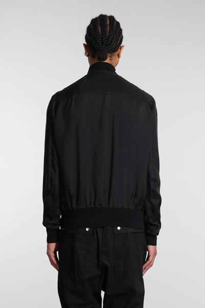 Shop Rick Owens Classic Flight Bomber In Black Polyamide Polyester