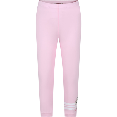 Shop Monnalisa Pink Leggings For Girl With Minnie