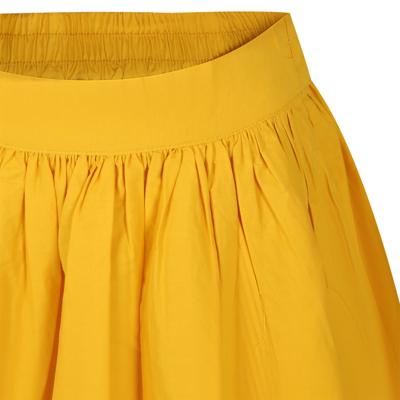 Shop Stella Mccartney Yellow Skirt For Girl With Macramé Lace.