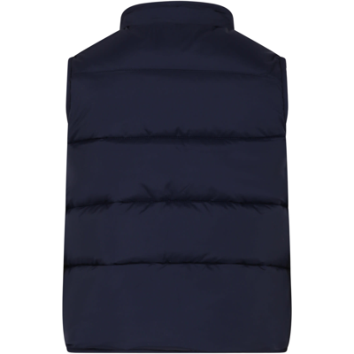 Shop Petit Bateau Blue Vest For Boy