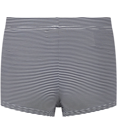 Shop Petit Bateau Blue Swim Boxer For Boy With Logo