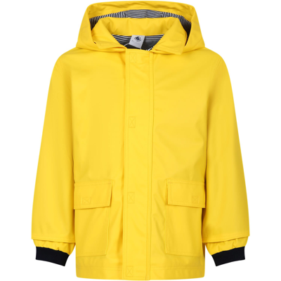 Shop Petit Bateau Yellow Raincoat For Kids
