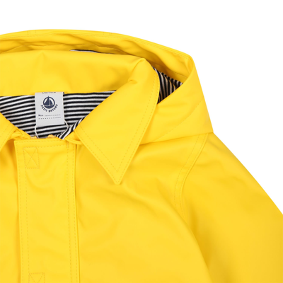 Shop Petit Bateau Yellow Raincoat For Baby Boy