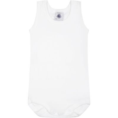 Shop Petit Bateau Set Of White Bodysuits For Baby Kids
