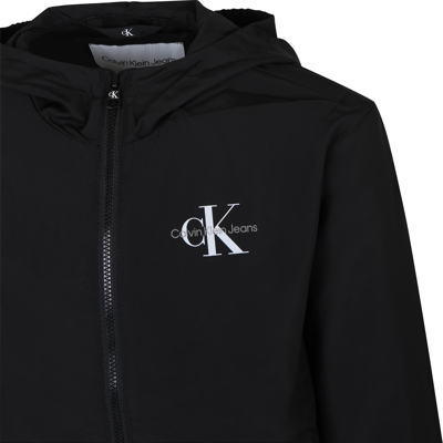 Shop Calvin Klein Black Windbreaker With Logo