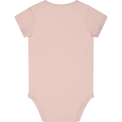 Shop Calvin Klein Pink Bodysuit For Baby Girl With Logo