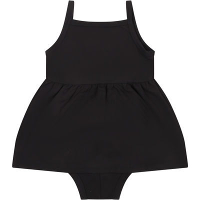 Shop Calvin Klein Casual Black Dress For Baby Girl With Logo