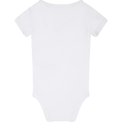 Shop Calvin Klein White Bodysuit For Babykids With Logo